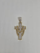 10k cross 0.50ct diamonds style cuban