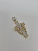 10k cross 0.50ct diamonds style cuban
