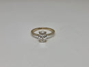 Bague de fiançailles en or jaune 14k 3.31ct Oval vs diamant lab