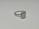 Bague de fiançailles s en or  blanc 14k 1.38ct cushion vs diamant lab