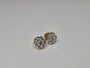14K 2.01CT Diamond flower Stud Screw Back Earring