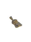 10k Jesus black eyes 1.22ct Diamonds