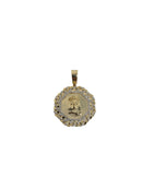 10k jesus rond 0.40ct diamants