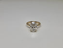 Bague de fiançailles en or jaune 14k 4.14ct Oval vs diamant lab