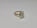 Bague de fiançailles en or jaune 14k 4.14ct Oval vs diamant lab
