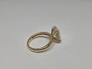 Bague de fiançailles en or jaune 14k 4.14ct Oval vs diamant lab