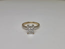 Bague de fiançailles en or jaune 14k 3.46ct radiant  vs diamant lab