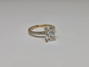Bague de fiançailles en or jaune 14k 3.46ct radiant  vs diamant lab
