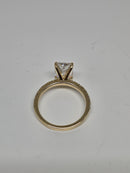 Bague de fiançailles en or jaune 14k 3.46ct radiant  vs diamant lab