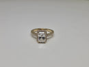 Bague de fiançailles en or jaune 14k 2.65ct Radiant vs diamant lab