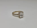 Bague de fiançailles en or jaune 14k 2.65ct Radiant vs diamant lab