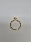 Bague de fiançailles solitaire en or jaune 14k 1.55ct oval  vs diamant lab