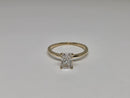 Bague de fiançailles en or jaune 14k 1.02ct Radiant  vs diamant lab solitaire
