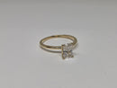 Bague de fiançailles en or jaune 14k 1.02ct Radiant  vs diamant lab solitaire