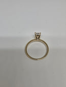 Bague de fiançailles en or jaune 14k 1.02ct Radiant  vs diamant lab solitaire