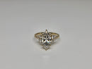Bague de fiançailles solitaire en or jaune 14k 2.36ct marquise  vs diamant lab