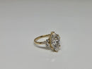 Bague de fiançailles solitaire en or jaune 14k 2.36ct marquise  vs diamant lab