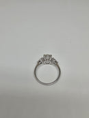 Bague de fiançailles solitaire en or blanc 14k 2.42ct oval  vs diamant lab