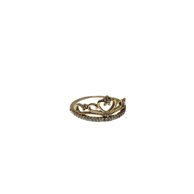 10k Gold Heart Crown Ring