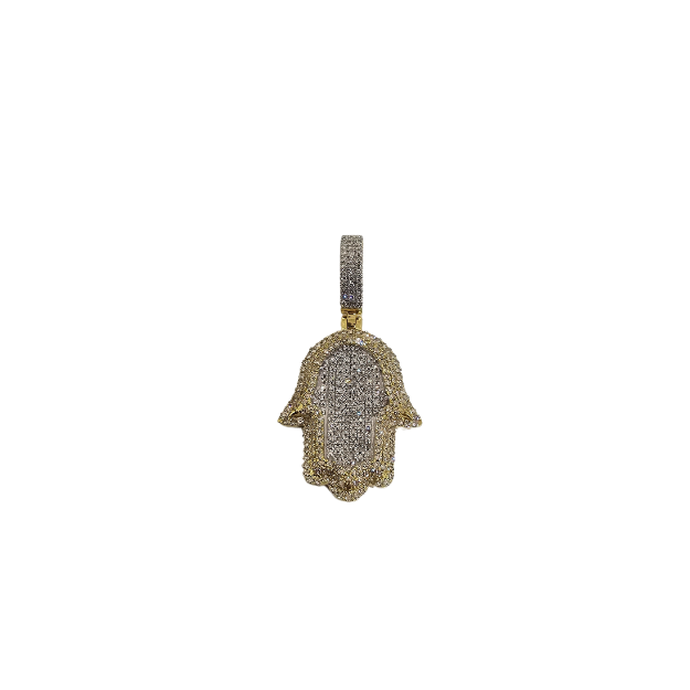 10k Pendant Hamsa Hand 1.50ct Diamonds i  NEW