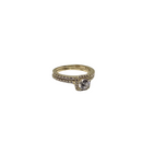 10k halo gold double  ring zirconia stones