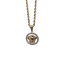 Rope Chain  10kt + Medusa Pendant 10 Karat