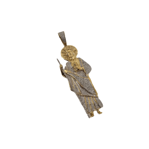 10k  Saint Jude Pendant  0.90ct Diamonds i NEW