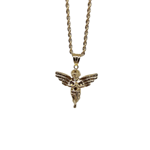 Rope Chain 10K Gold + Angel 10k NEW