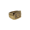 10k Greek design Gold Square Shape Ring Meduse Head