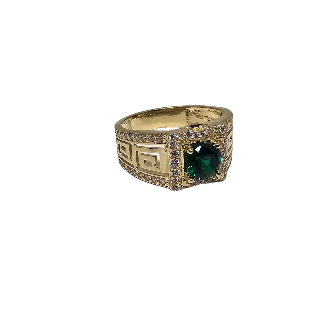 10K Gold Green Stone Ring New CAL-020