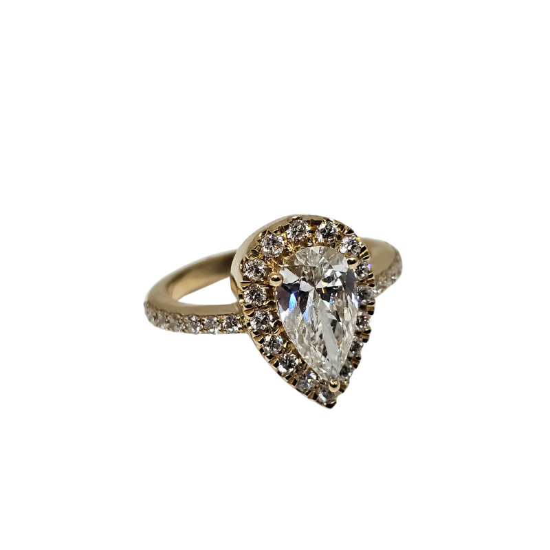 14k Pear Shape 1.50ct VS Diamonds Engagement Ring