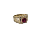 10K Gold Red Stone   Ring New CAL-018