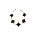 Bracelet en or 10K XL Large trèfle en nacre noire