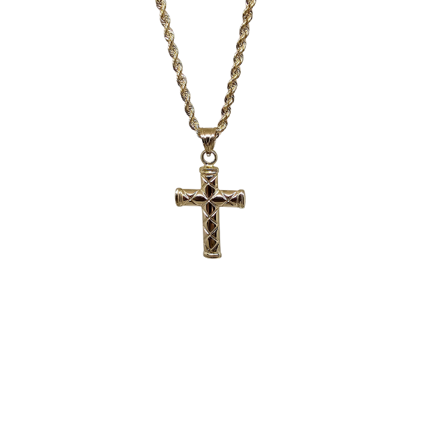 Rope Chain  10K Gold  + Cross  10 karat