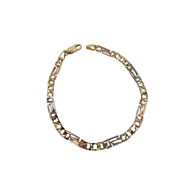 10K 4mm Mayson  Bracelet 3 tones  Gold MBS-1083