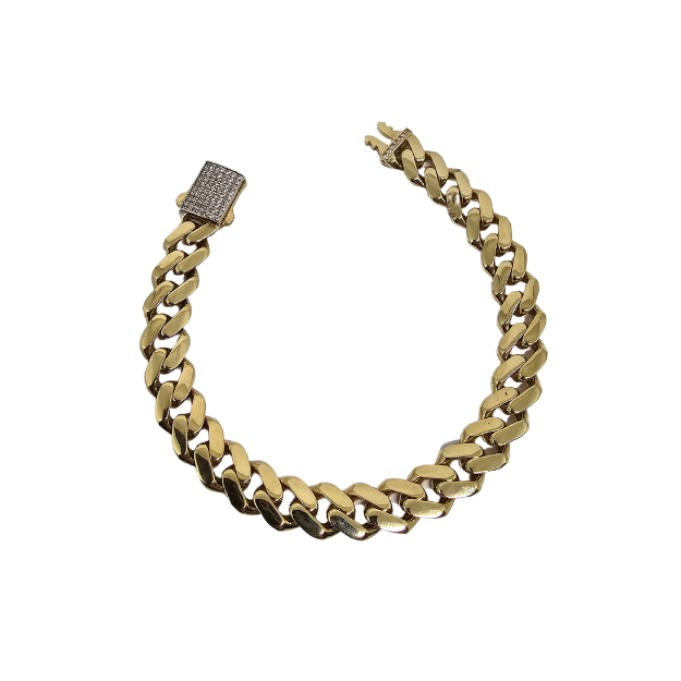 10K 9mm Monaco Bracelet  Gold MBS-1087