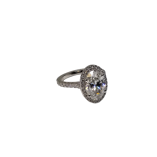 14k Bague ovale 3.76ct Vs Diamants