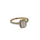 Bague de fiançailles 14K 0.75CT VS diamant taille émeraude