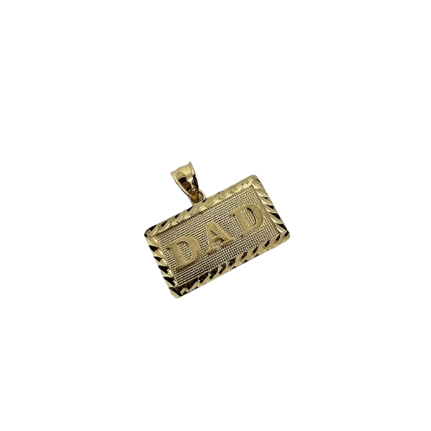 10k Gold Dad Pendant New