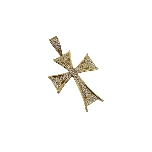 Pendentif Croix meduse  en or 10k CP017