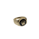 Crown Prestige: 10K Yellow Gold Men’s Ring with Iconic Emblem
