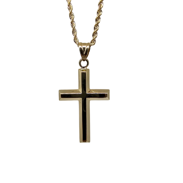 Rope Chain  10k Gold+ Cross Gold Pendant 10 karat