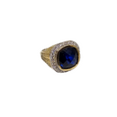 10k Gold Blue  Stone  Men Ring