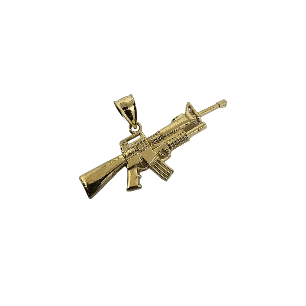 10k Gold Gun Pendant