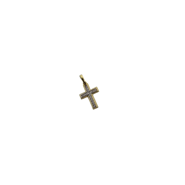 Pendentif croix en or 10k Alfio