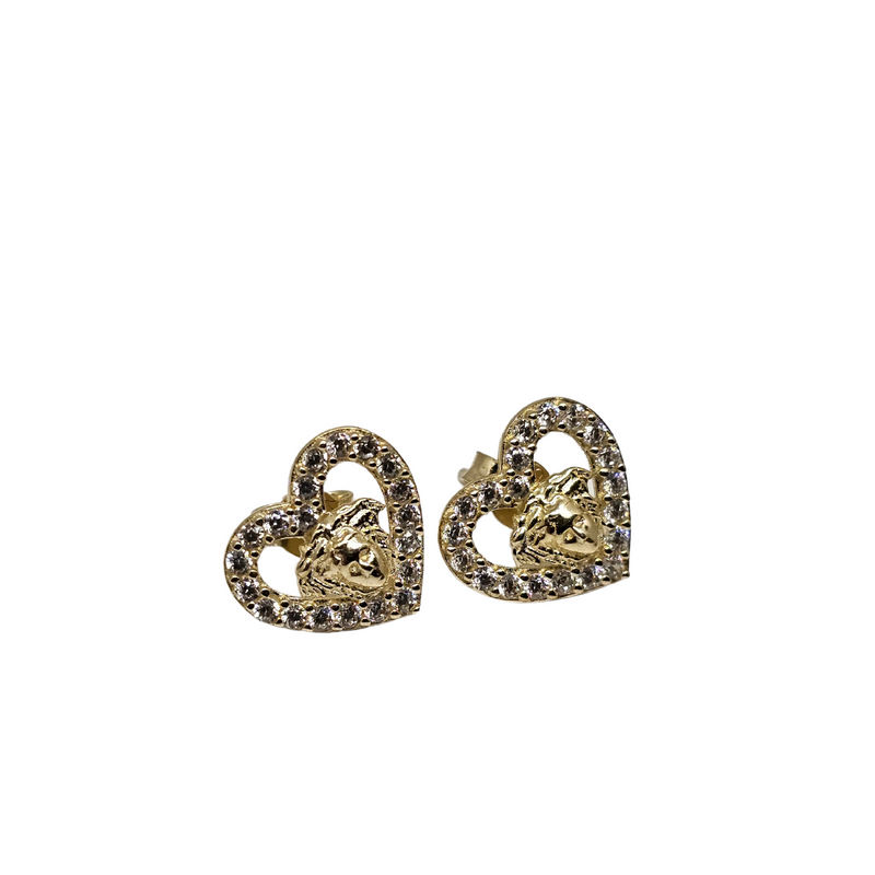 10k Heart medusa Earrings