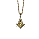 10K Gold Rope Chain+ 10K Gold Pyramid G Pendant