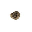 Golden Heritage: 10K Yellow Gold Men’s Ring with 50 Pesos Coin Design