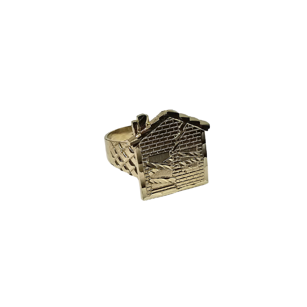 10k Gold Trap house Ring