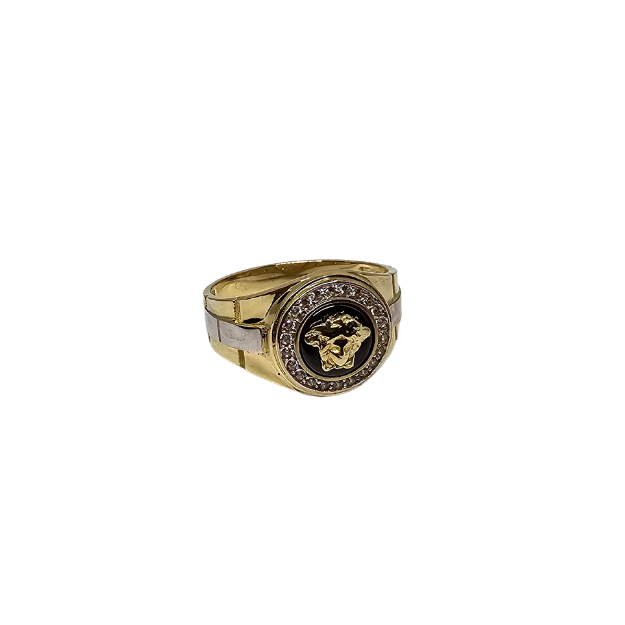 10k Gold  Medusa Men Ring